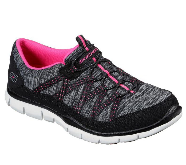 Skechers Dam Svarta/Rosa Fritidsskor - Gratis - Let's Cruise - Sverige (XHBRU-8925)